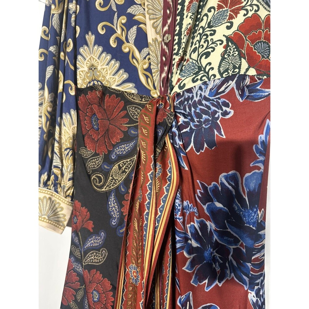 FARM Rio Multicolor Floral Patchwork Long Dress Size L - Picture 9 of 12